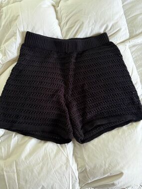Target Black Crochet Knit Swim Coverup Shorts: runs big
